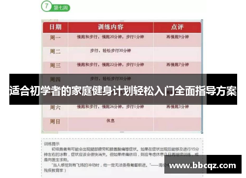 适合初学者的家庭健身计划轻松入门全面指导方案